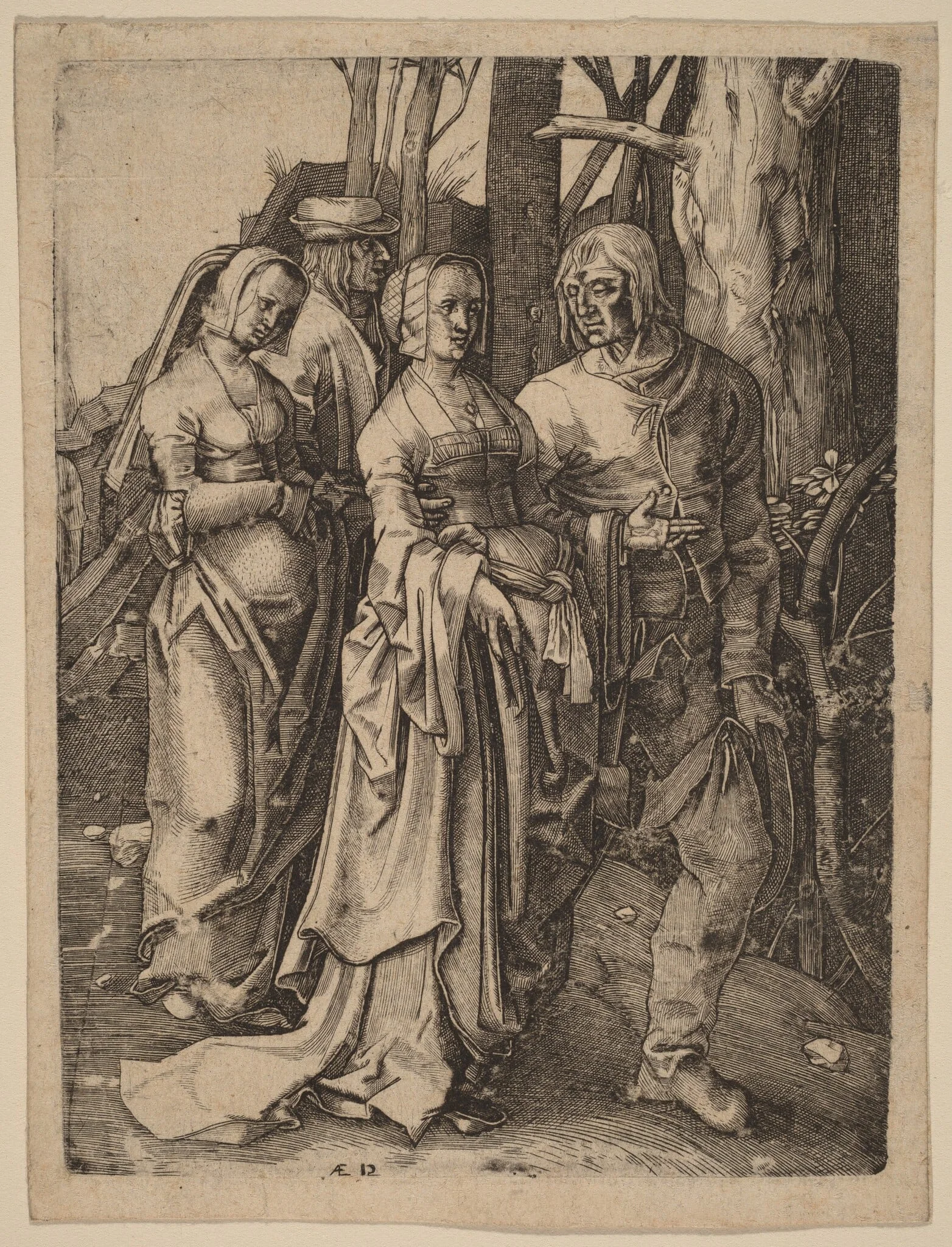 The Two Couples in the Forest, detail