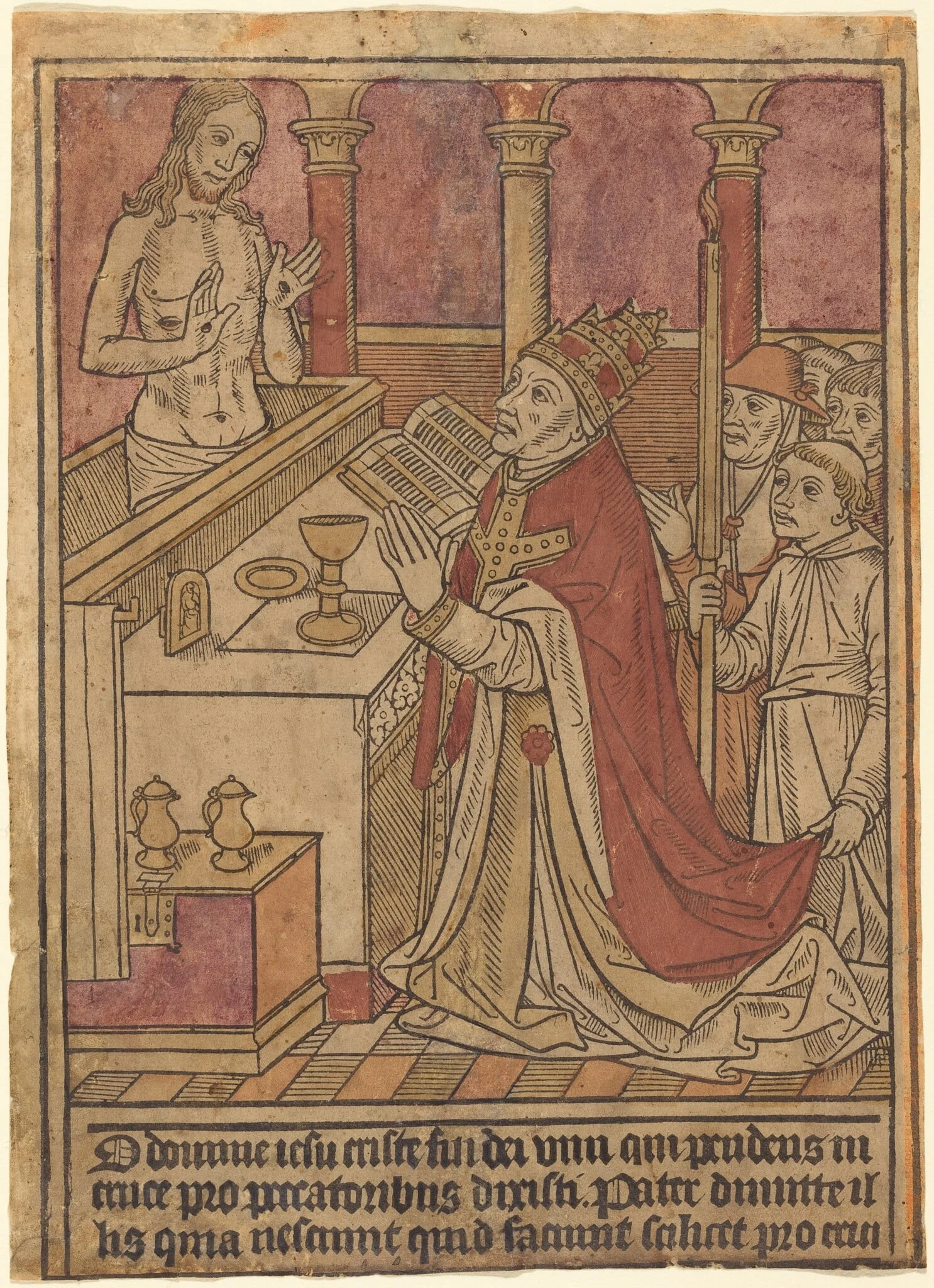 The Mass of Saint Gregory [recto], detail