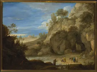 Landscape with a Gipsy camp, by David Teniers the Younger, oil, 1641