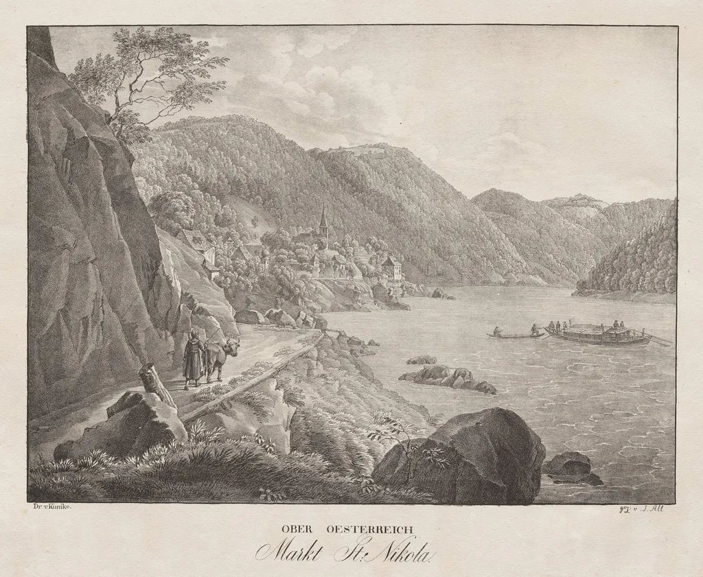 Nieder-oesterreich, Markt St. Nikola, by Jakob Alt, 1839