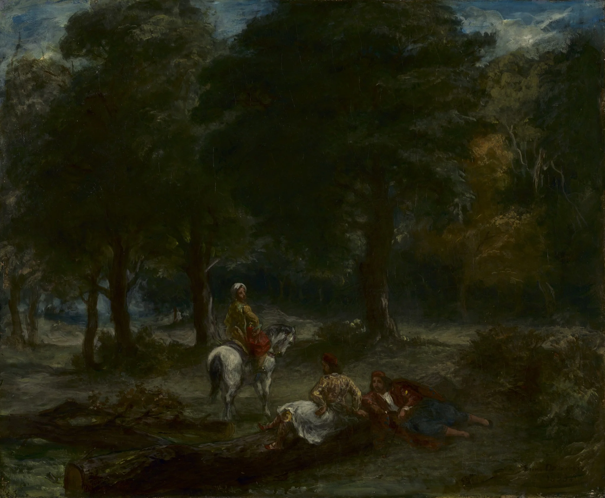 Greek Cavalry Men Resting in Forest, detail