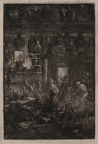 Moldavian Interior, by Rodolphe Bresdin, 1865