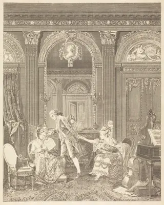 Le Billet doux, by Nicolas Delaunay, ink, 1778