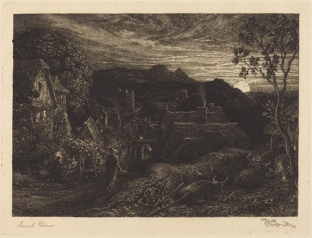 The Bellman, by Samuel Palmer, ink, 1879