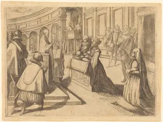 Marriage of Margaret of Austria and Philip III, by Jacques Callot, ink, 1612