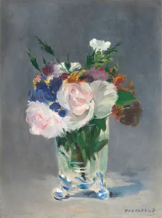 Flowers in a Crystal Vase, by Édouard Manet, oil, 1882