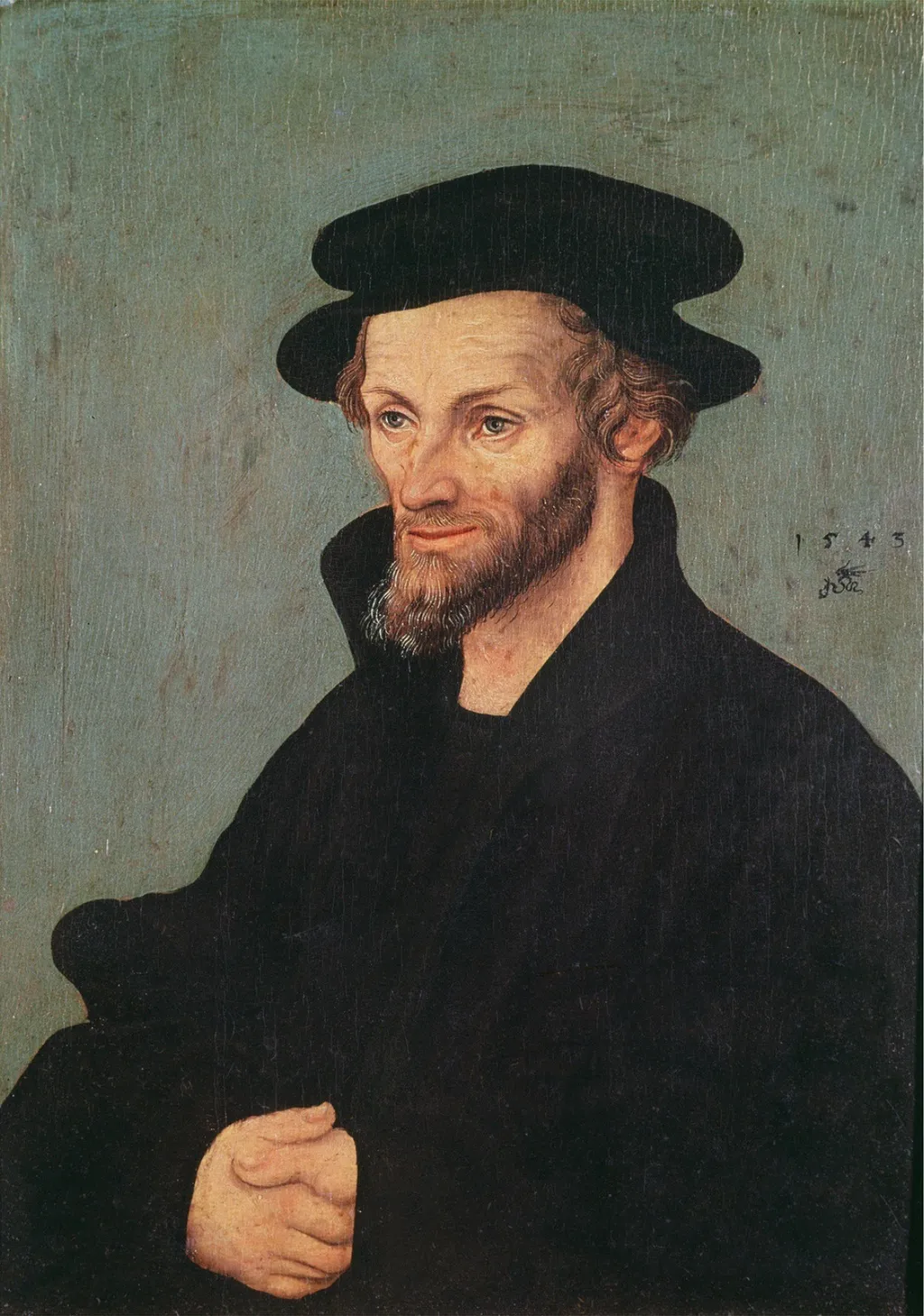 Portrait of Philipp Melanchton, by Lucas Cranach the Elder, paint, 1543