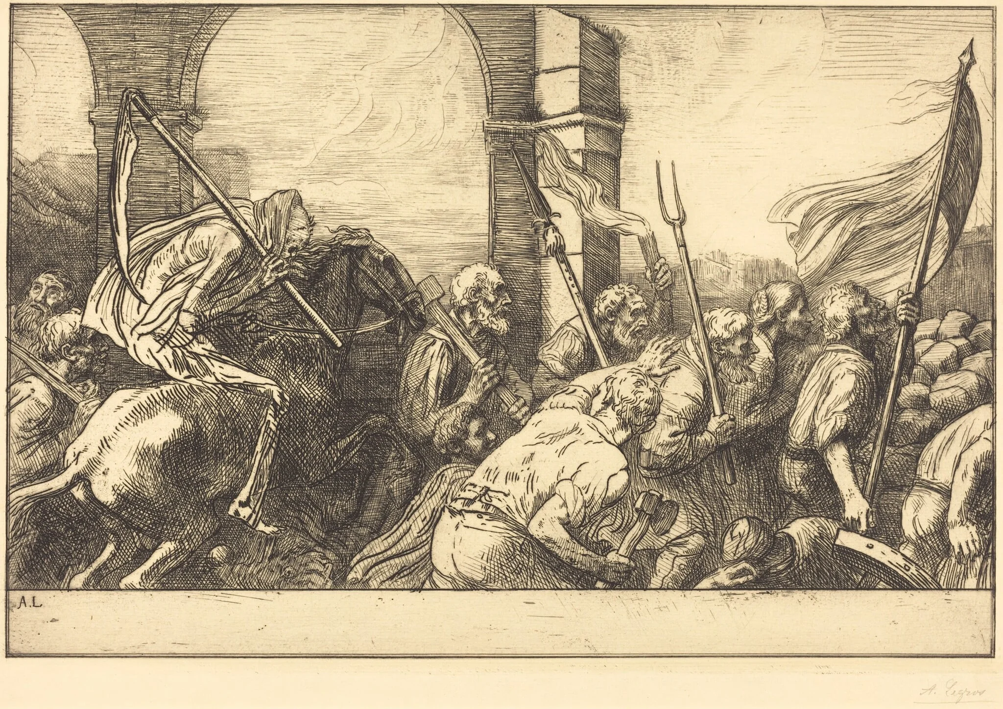 The Triumph of Death: Departure (Le triomphe de la mort: Le depart), detail