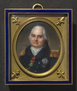 Portrait of Louis XVIII, by Jean-Baptiste Jacques Augustin, watercolor, 1822