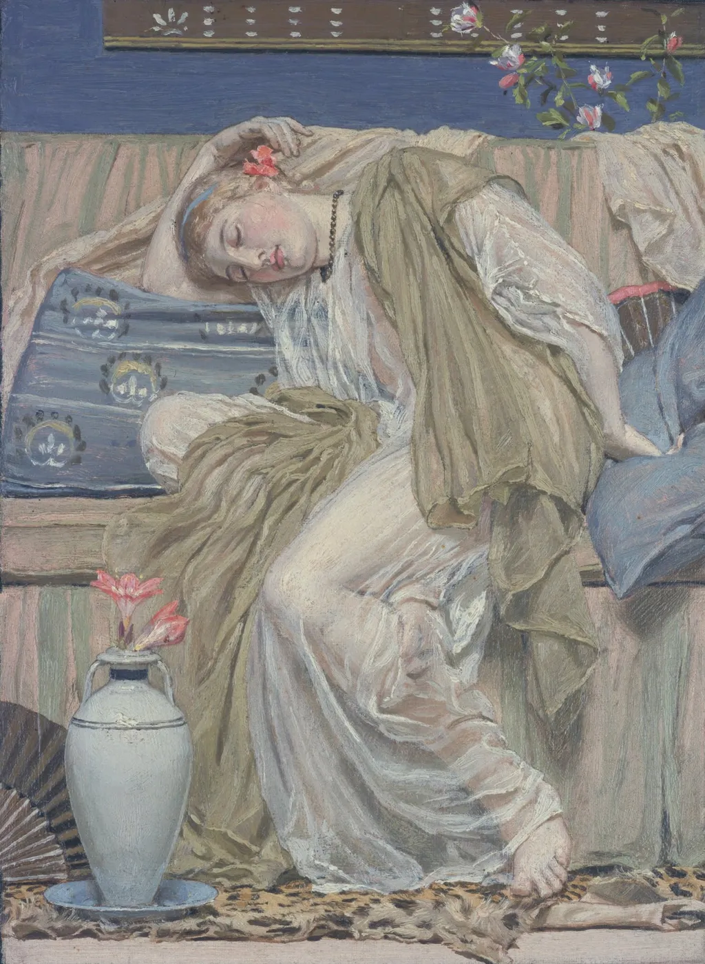 A Sleeping Girl, by Albert Joseph Moore, oil, 1875