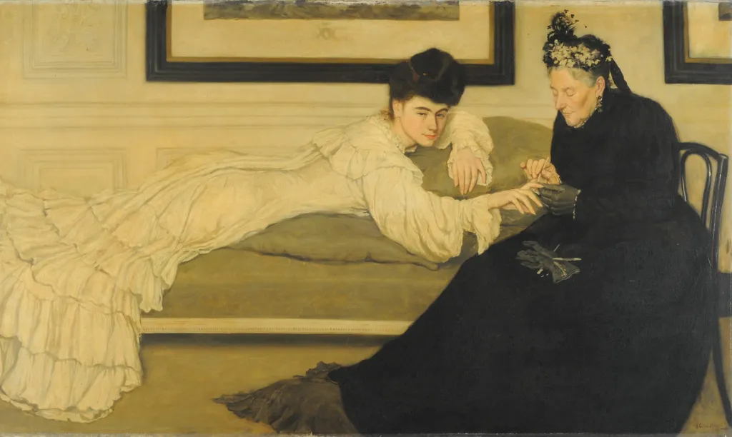 The manicure, by Henry Caro-Delvaille, oil, 1901