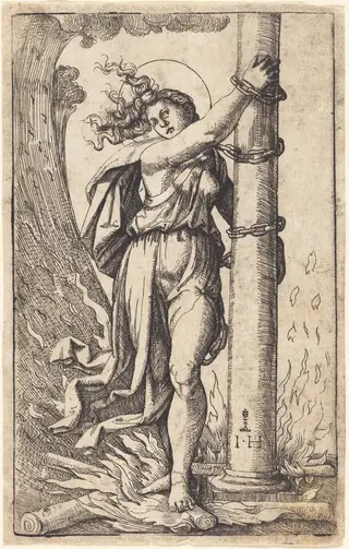 Fortitude, by Hieronymus Hopfer, ink, 1525