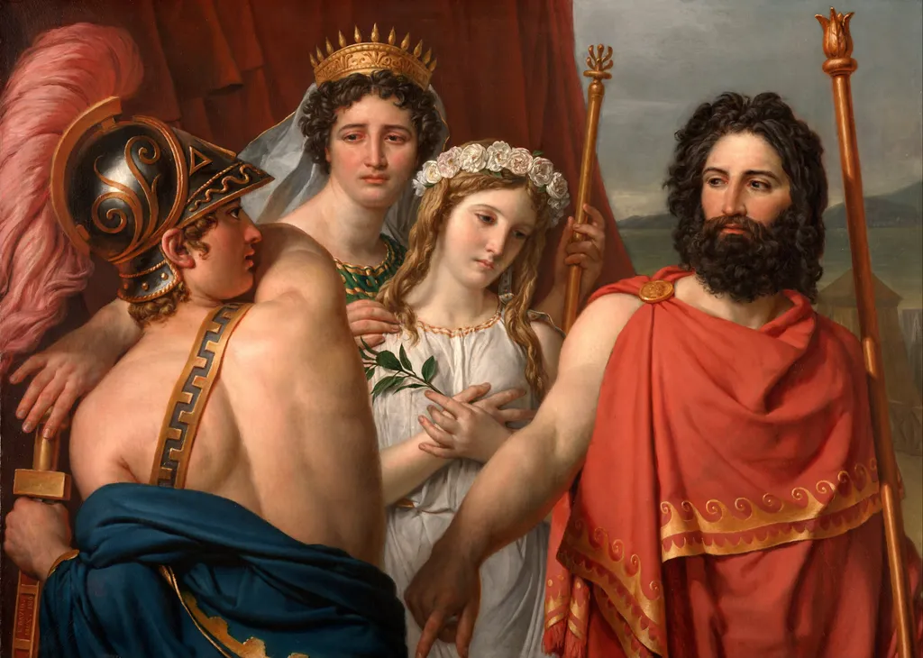 The Anger of Achilles, by Jacques-Louis David, oil, 1819