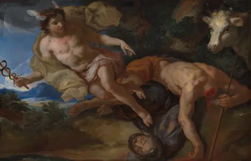 Mercury Rescues the Disguised Io after Beheading Argus, by Johann Michael Rottmayr, oil, 1695
