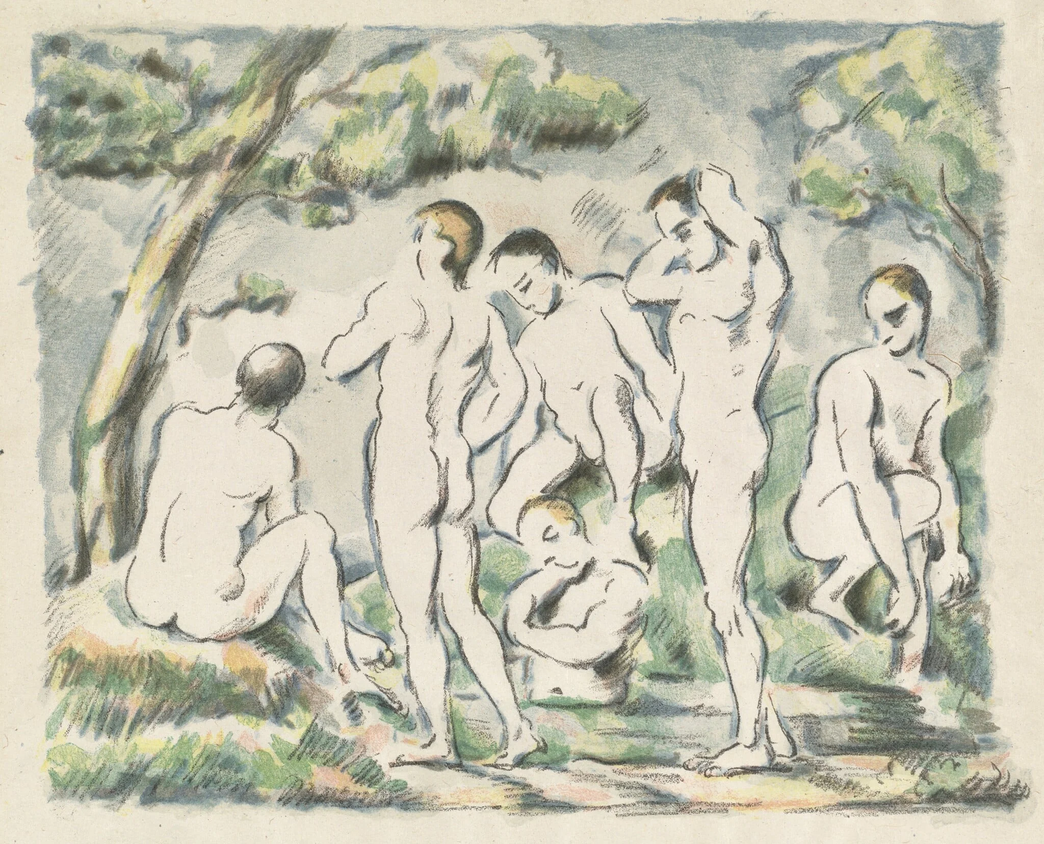 The Bathers (Small Plate), detail