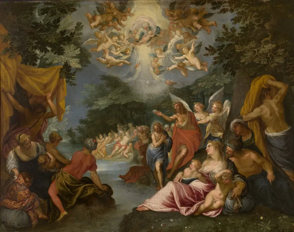 The Baptism of Christ, by Hans Rottenhammer, oil