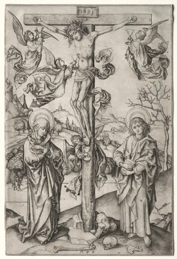 The Crucifixion with Four Angels, detail