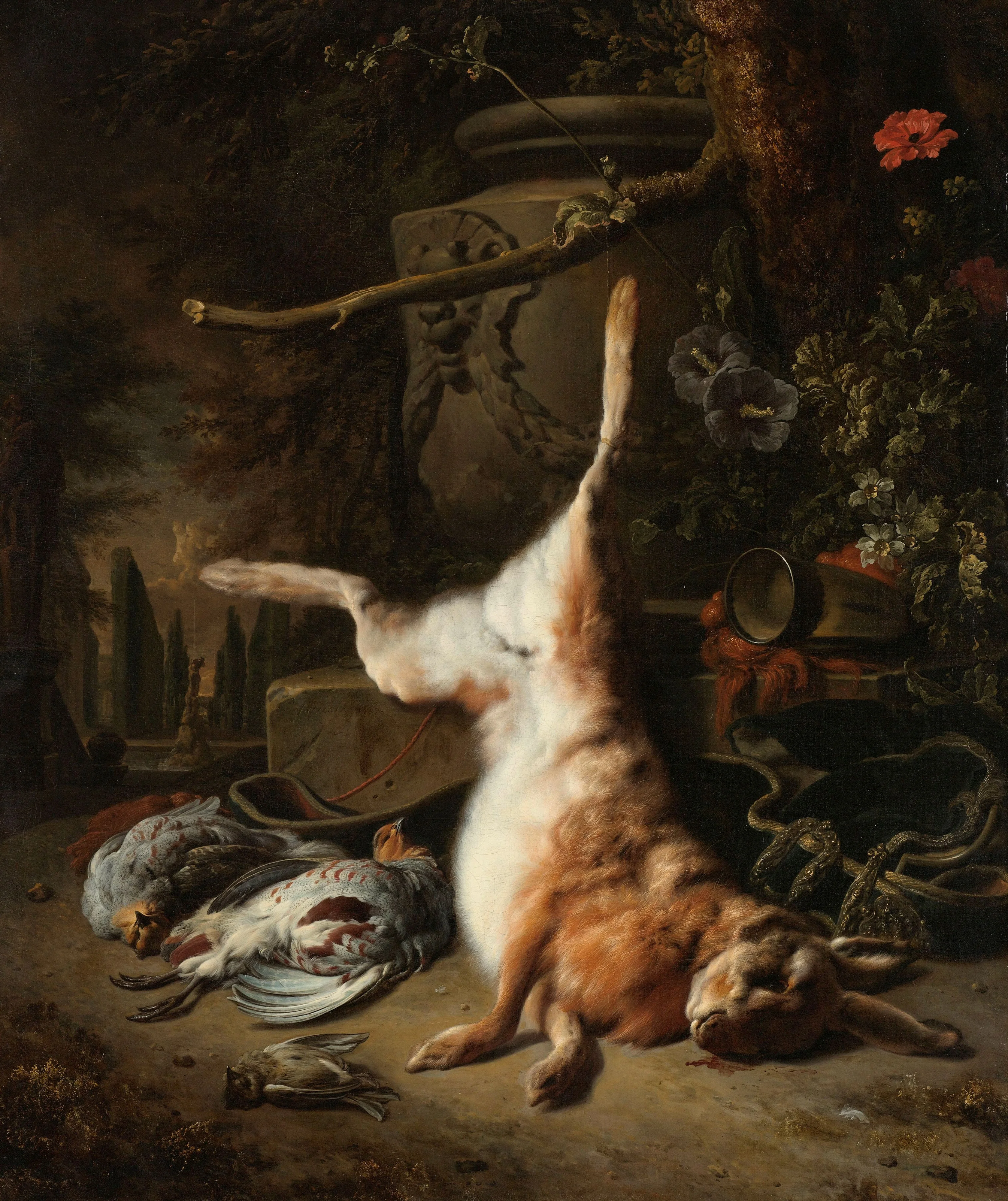 Still life with a Hare and Other Game, detail
