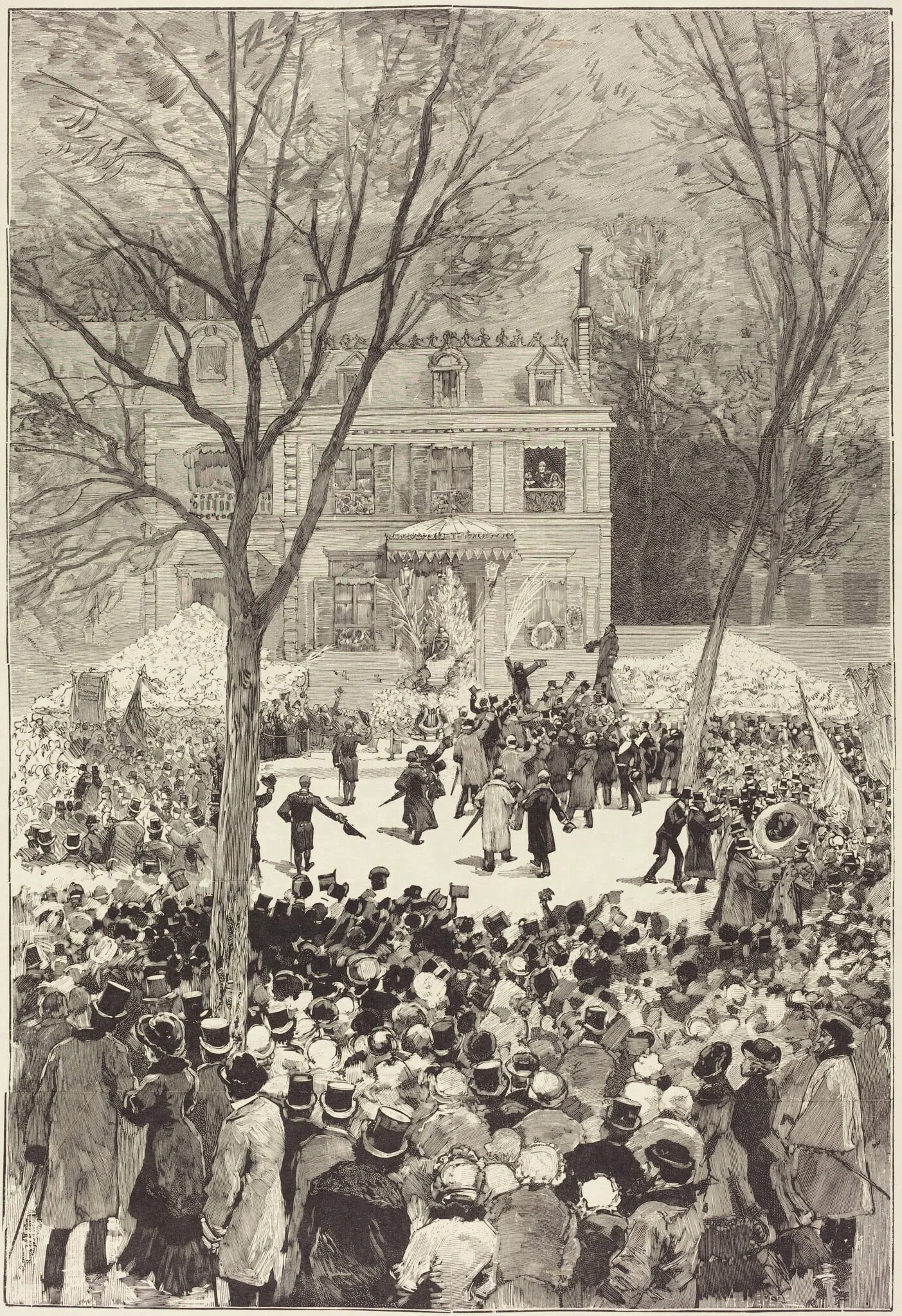 Manifestation populaire du 27 Février pour fêter le 80 année de Victor Hugo, detail