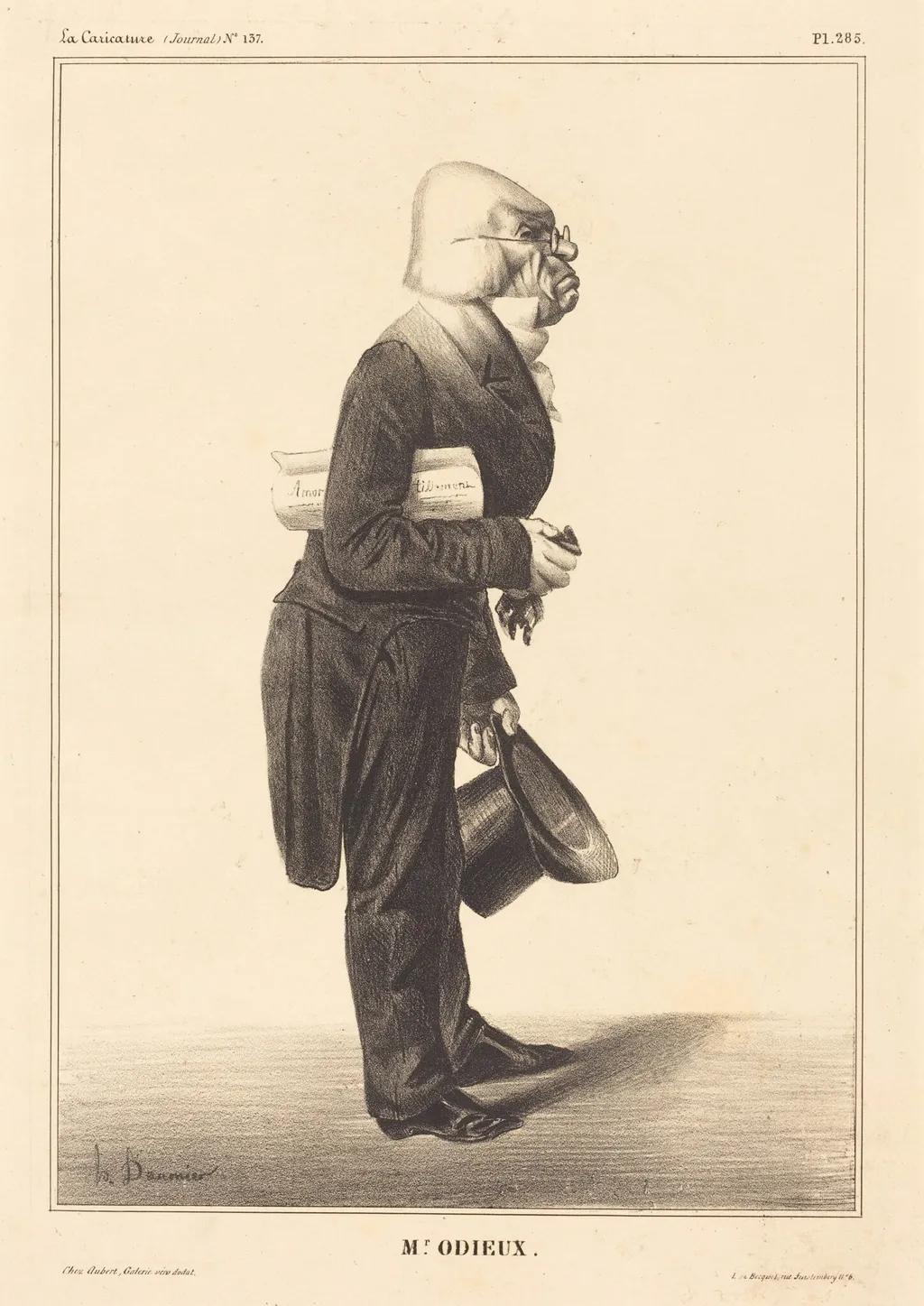 Antoine Odier, by Honoré Daumier, ink, 1833