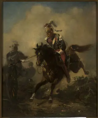 Light cavalryman charging, by Henryk Pillati, oil, 1873