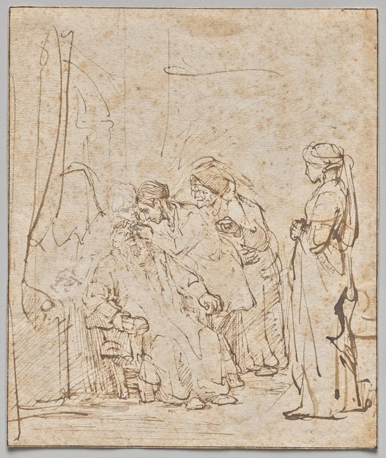 Tobias Healing His Father's Blindness, detail