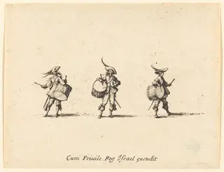 Drill with Drums, by Jacques Callot, ink, 1634