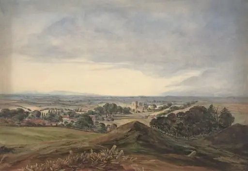 Hunworth Church, by James Bulwer, graphite, 1834