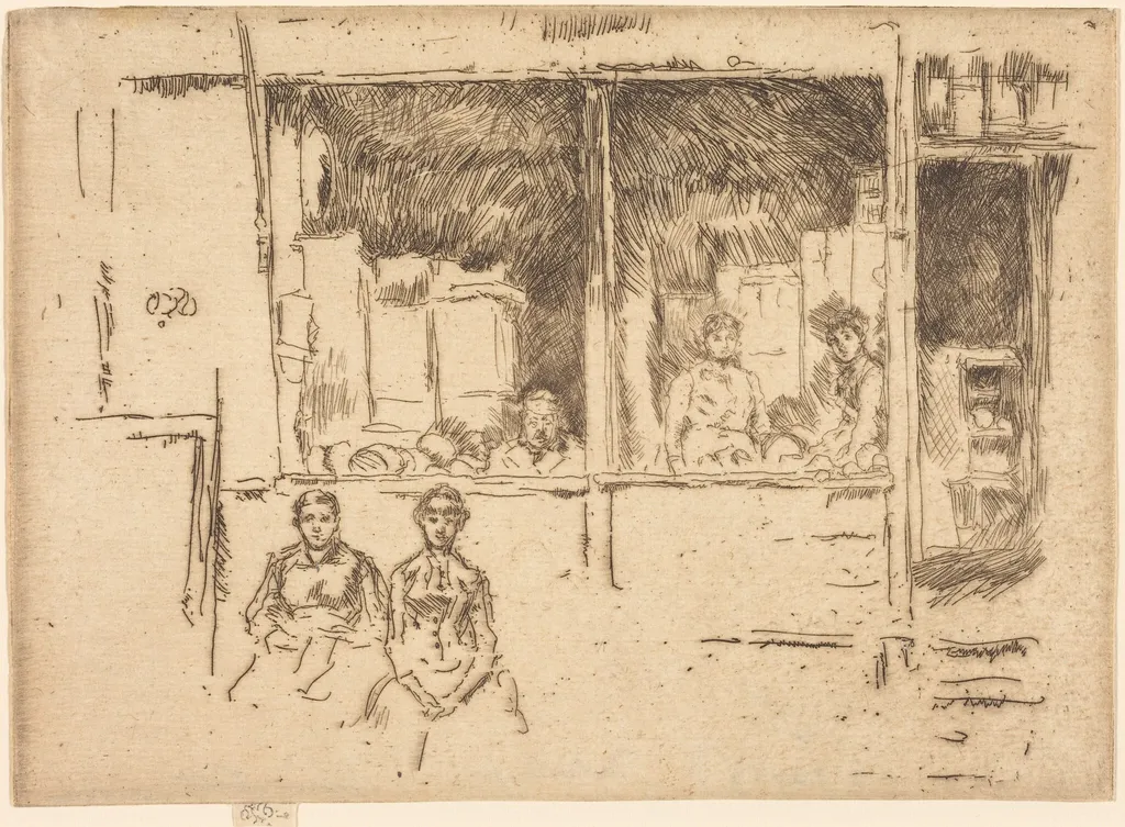 Melon-Shop, Hounsditch, by James McNeill Whistler, ink, 1887