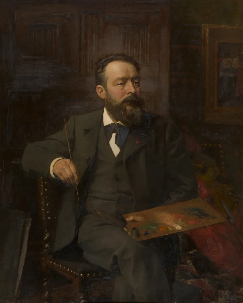 The Painter Albert De Vriendt, by Edouard de Jans, oil, 1897