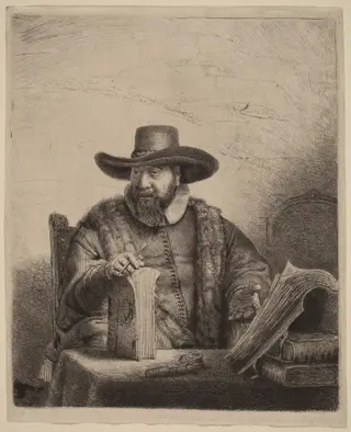 Cornelis Claesz Anslo, by Rembrandt van Rijn, ink, 1641