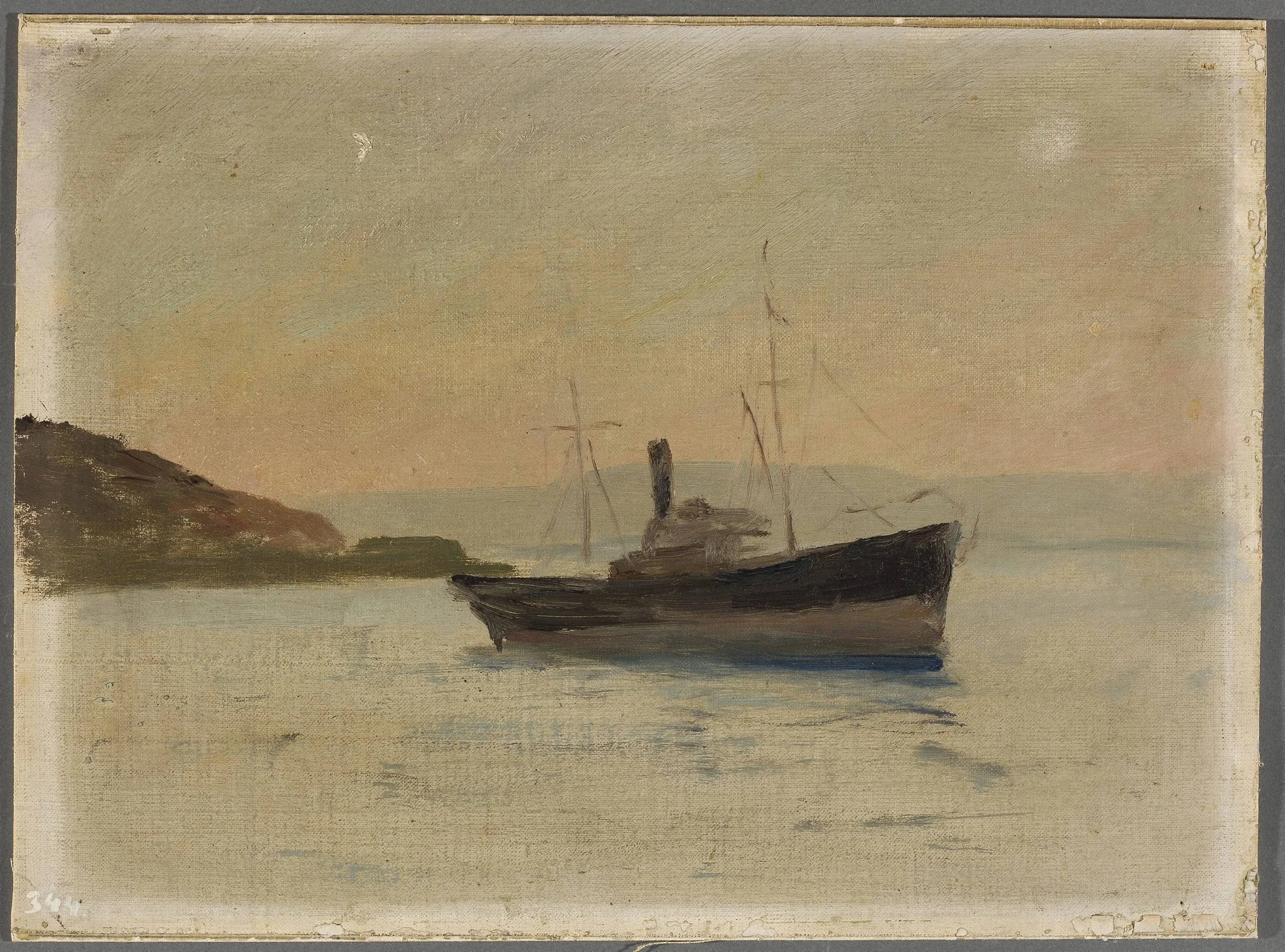 Ship on the Black Sea. From the journey to Constantinople, detail