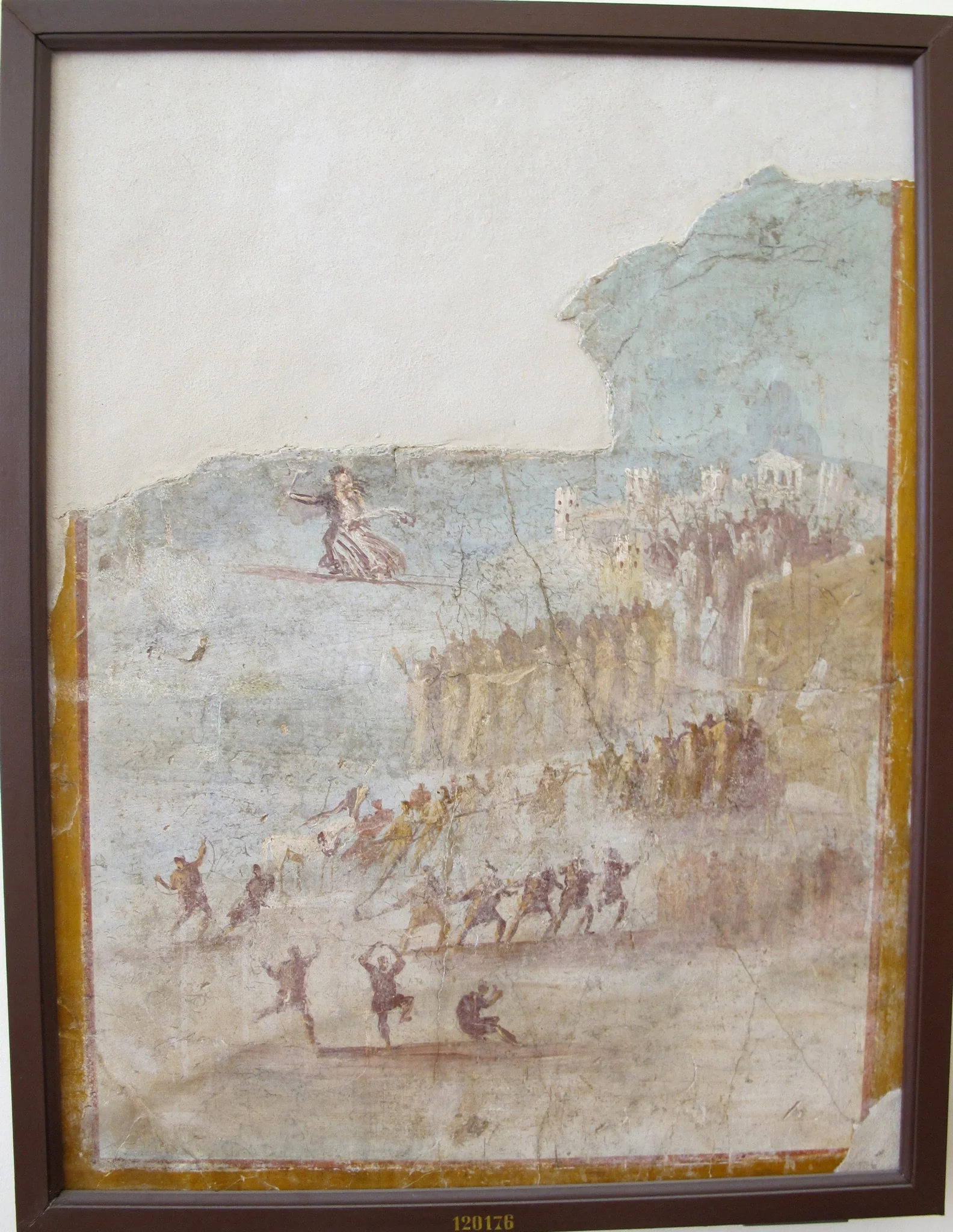 Cassandra si allontana dal cavallo di troia, detail