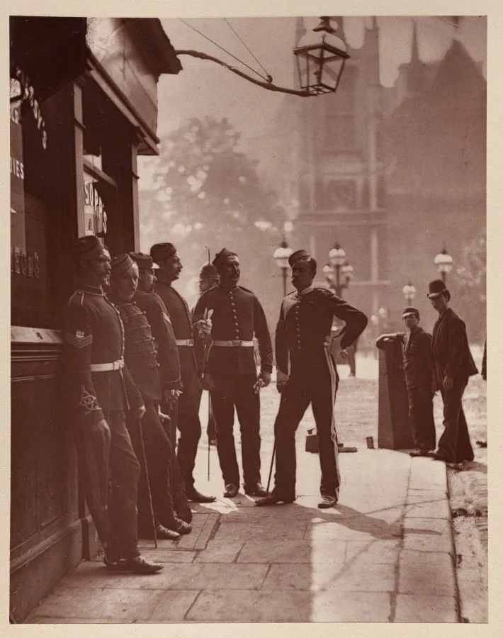 Recruiting Sergeants at Westminster, detail