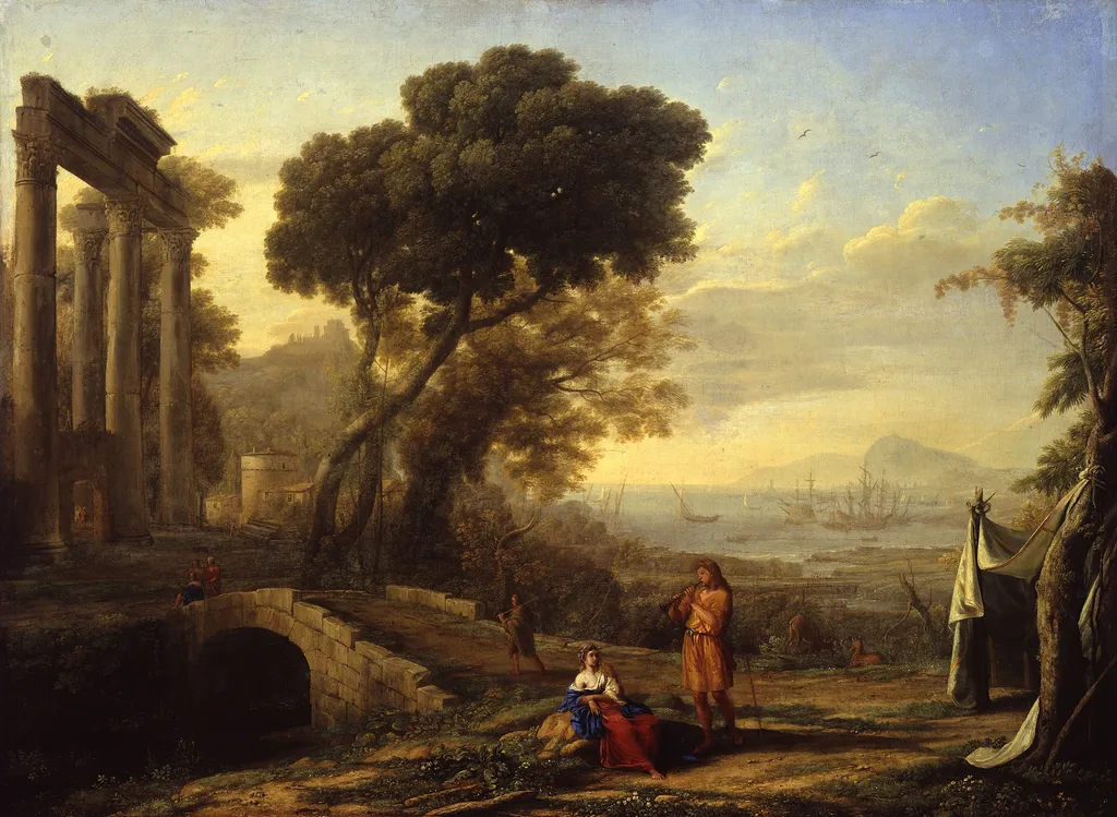 Italian Coastal Landscape, by Claude Lorrain, oil, 1642