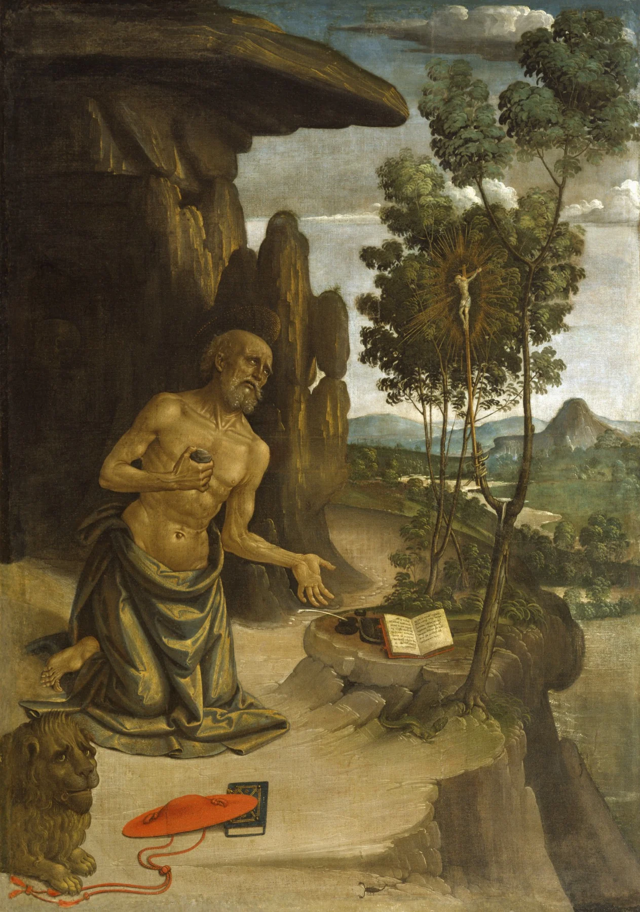 Saint Jerome in the Wilderness, detail