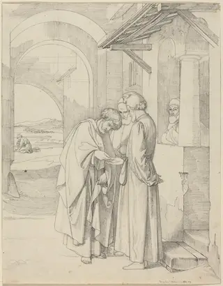 Peter Paying the Temple Tax, by Gustav Heinrich Naeke, ink, 1820