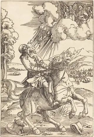 The Conversion of Saint Paul, by Hans Baldung Grien, ink, 1508