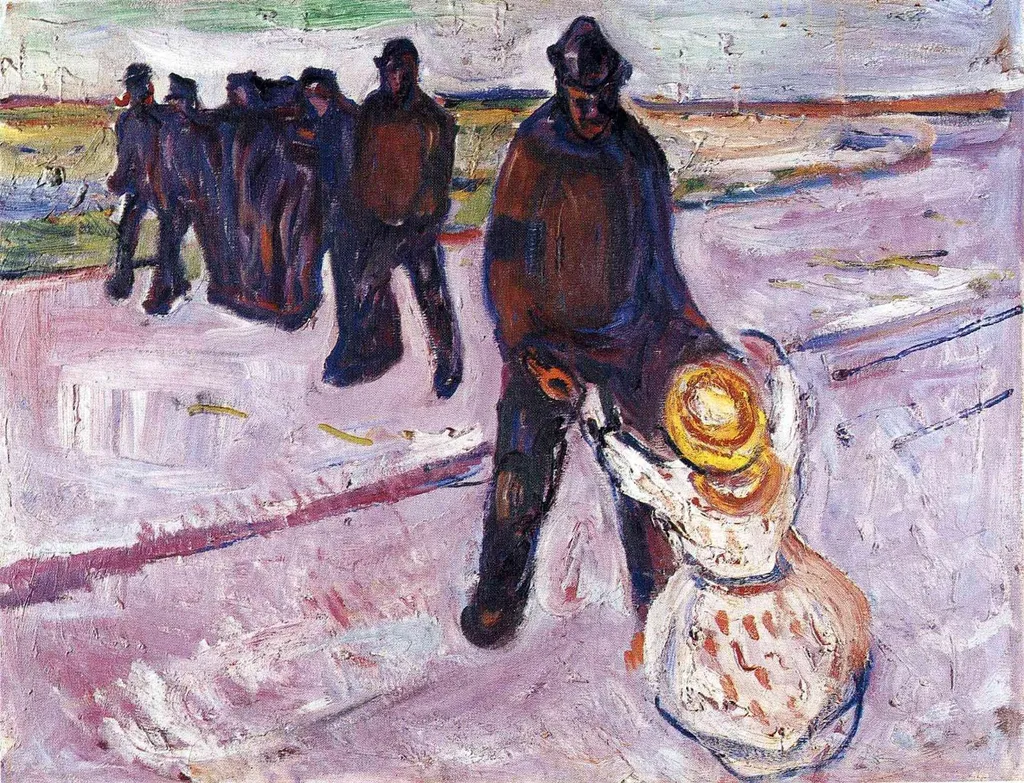 Worker and Child, by Edvard Munch, oil, 1907