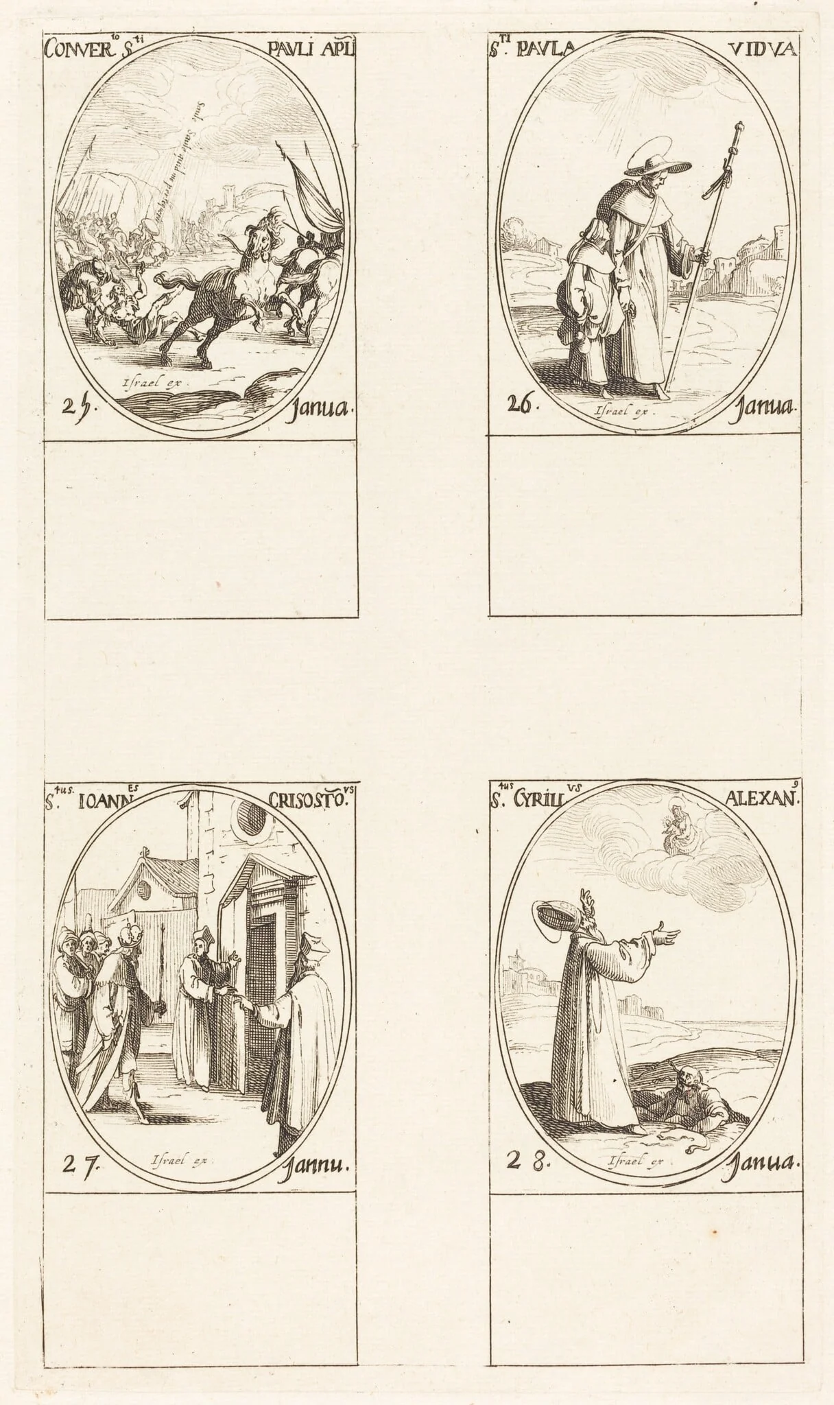 The Conversion of Saul; St. Paul; St. John Chrysostom; St. Cyril of Alexandria, detail