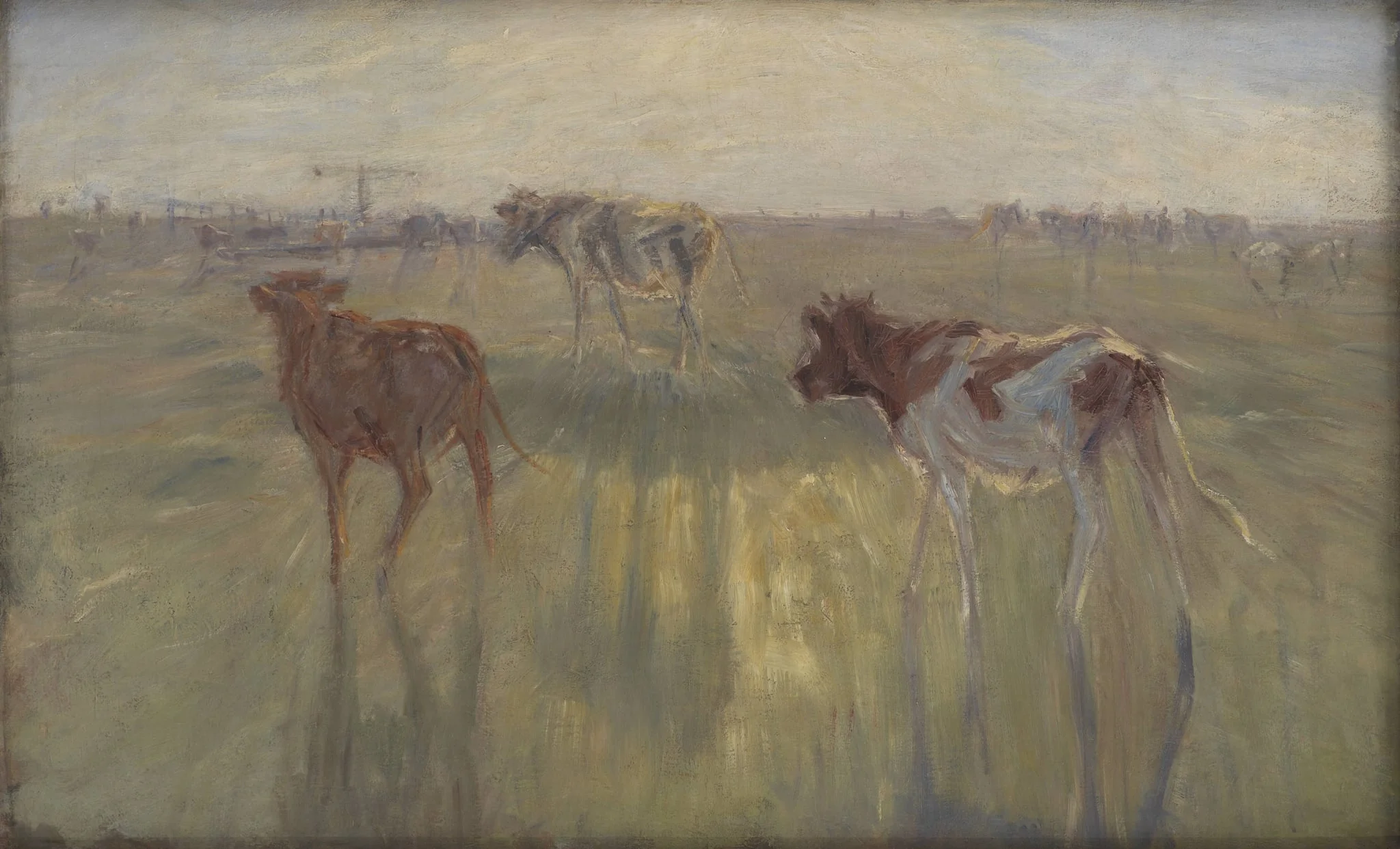 Cattle Seen against the Sun on the Island of Saltholm, detail