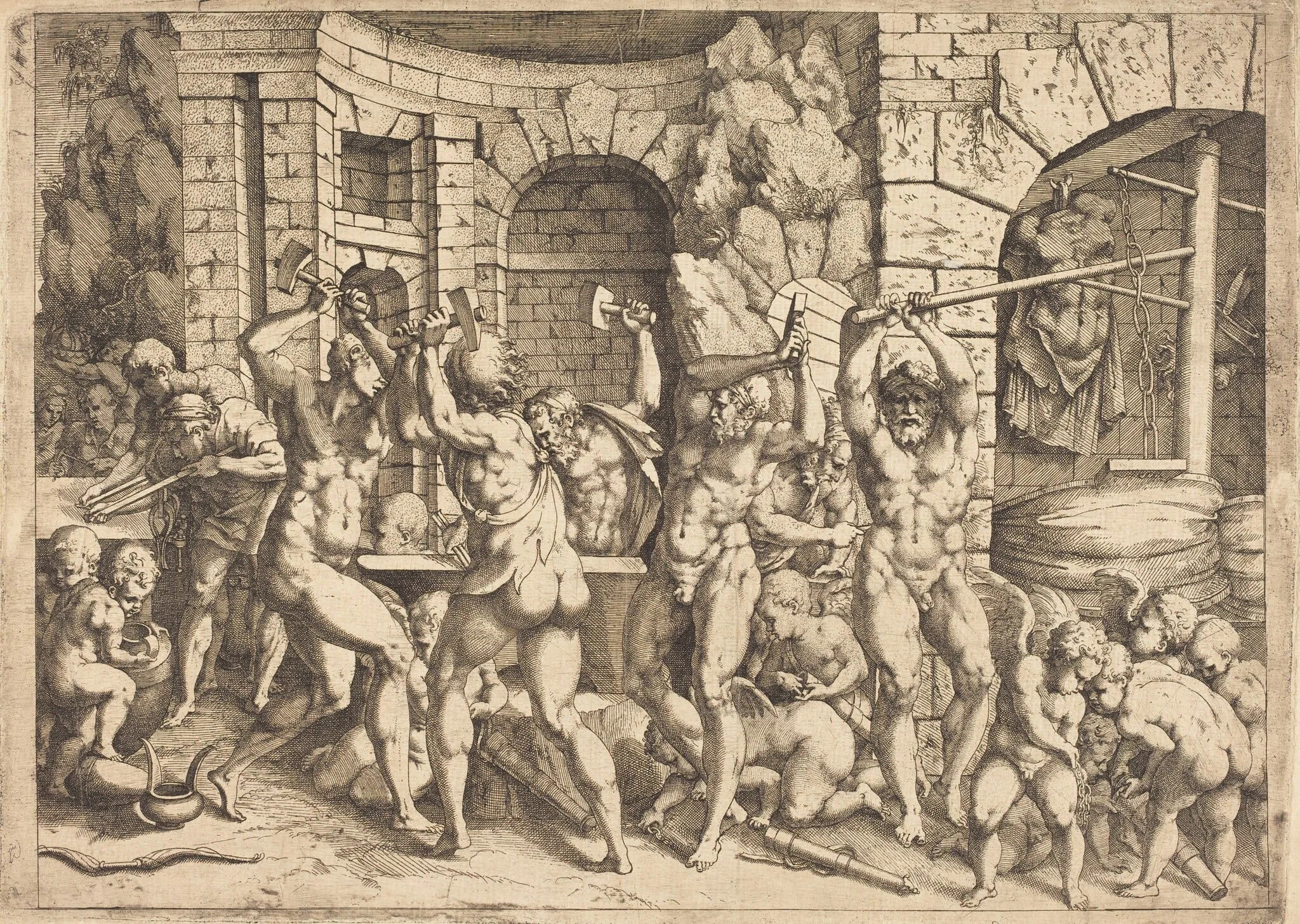 The Forge of Vulcan, detail