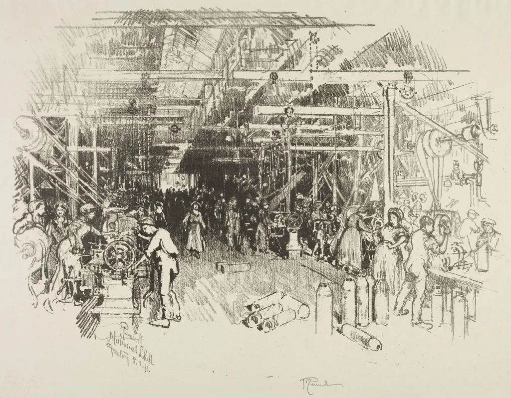 English War Work:  The Shell Factory, by Joseph Pennell, 1916