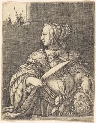 Judith with the Head of Holofernes, by Barthel Beham, ink, 1526