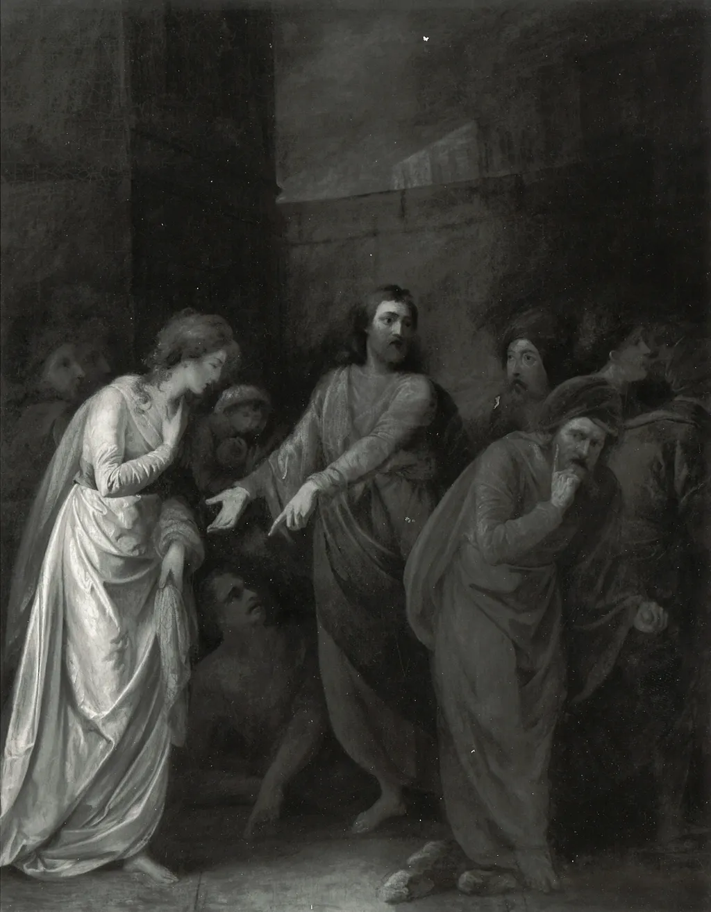 The Woman Accused of Adultery, by William Artaud, oil, 1796