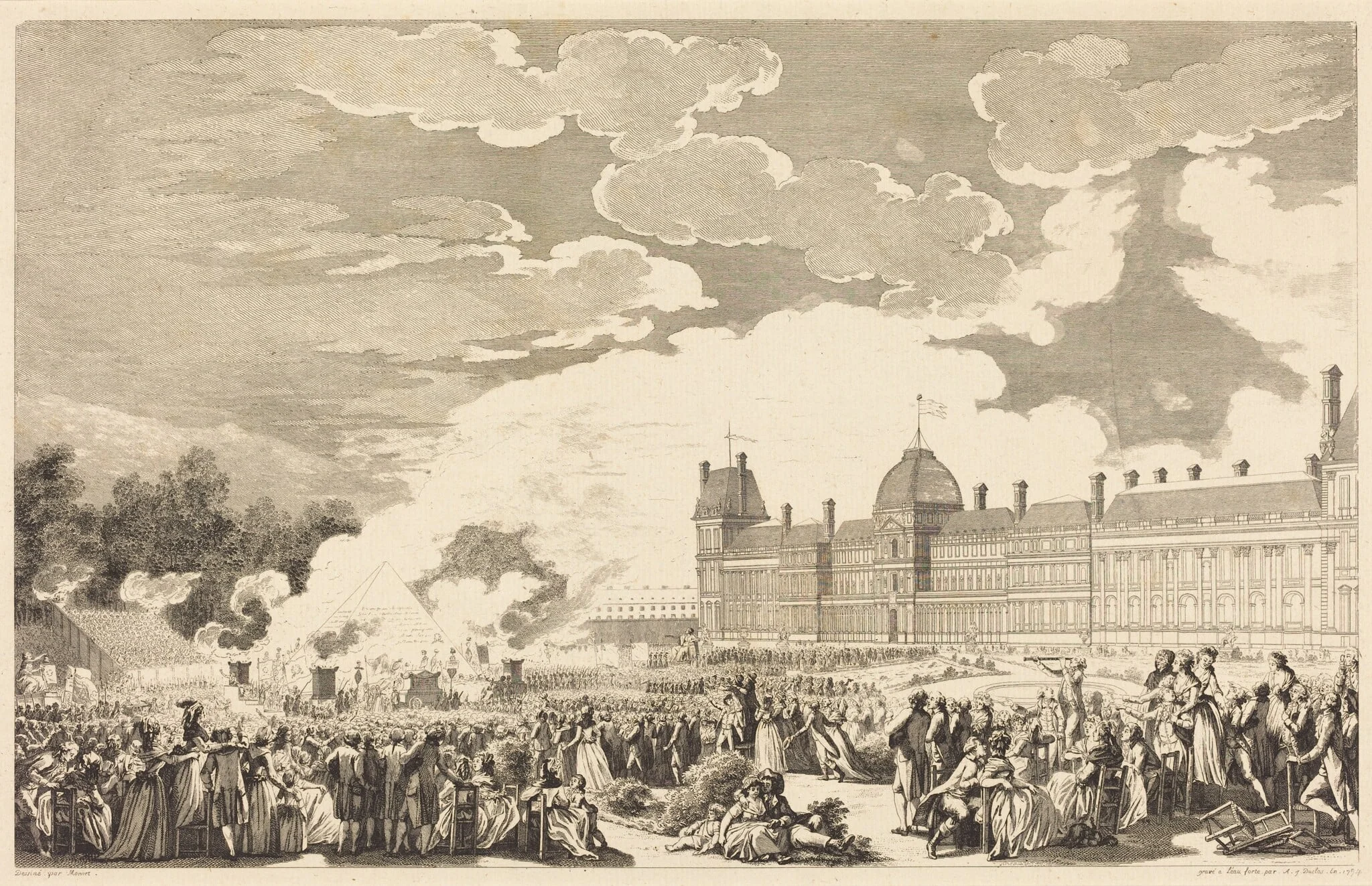 Pompe funèbre en l'honneur des Martyrs de la journée du 10, dans le Jardin National le 26 Aout 1792, detail