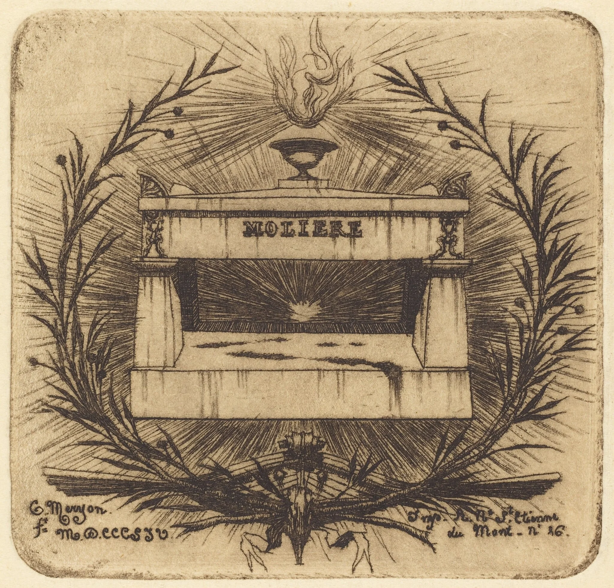 Le tombeau de Molière, au Père-Lachaise, Paris (Moliere's Tomb, in Père-Lachaise Cemetary, Paris), detail