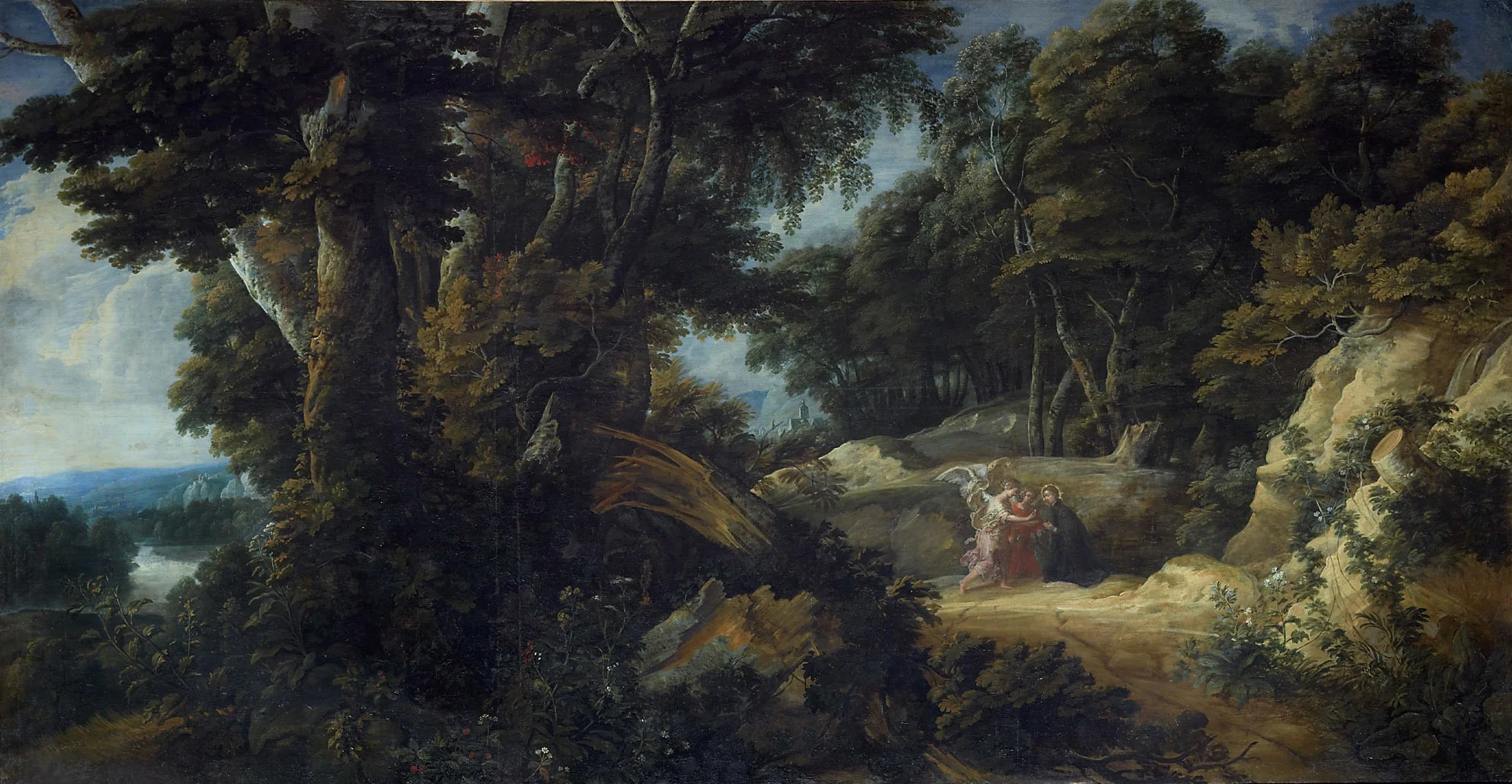 Extensive forest landscape with St. Stanisław Kostka, detail