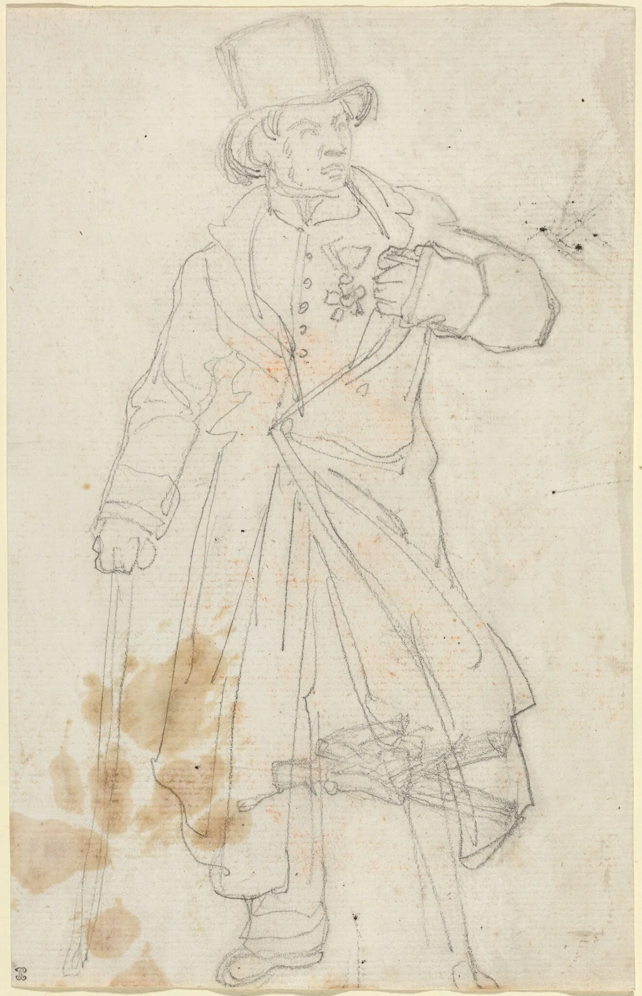 Study for "Swiss Sentry at the Louvre", detail