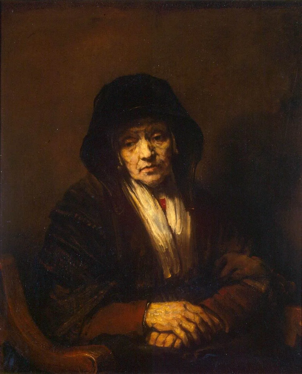 Portrait of an Old Woman, detail